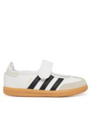 Adidas Baleriny Samba Jane LA3701 Biały. Białe baleriny dziewczęce Adidas, bez wzorów, ze skóry. Za 239.99 zł.