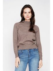 C& Jo Sweter w kolorze szarobrązowym rozmiar: 42. Brązowe golfy damskie C& Jo, ze splotem, bez kołnierzyka. Za 113.36 zł.
