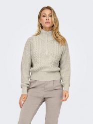 ONLY Sweter w kolorze kremowym rozmiar: L. Brązowe golfy damskie Only, l, bez wzorów, ze splotem, bez ramiączek. Za 105.38 zł.