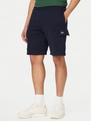 Lacoste Szorty sportowe GH9743 Granatowy Regular Fit. Niebieskie szorty sportowe męskie Lacoste, m, z bawełny. Za 399.99 zł.