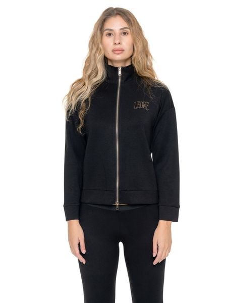 Bluza damska Leone 1947 Apparel Gold Studs ze stójką i zamkiem na zimę. Czarne bluzy bez kaptura damskie LEONE 1947 APPAREL, xs, z tkaniny. Za 383.11 zł.