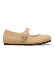 Birkenstock Skórzane baleriny "Santa Clarit" w kolorze beżowym rozmiar: 37. Brązowe baleriny damskie Birkenstock, bez wzorów, bez obcasa. Za 465.55 zł.