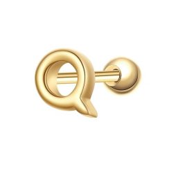 Glanzstücke München Piercing Litera Q ze srebra próby 925 w kolorze zlotym Kolczyki 1 ct Damski. Żółte kolczyki damskie Glanzstücke München, pozłacane. Za 110.49 zł.
