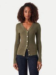 Guess Kardigan W6YR11 Z0950 Khaki Slim Fit. Brązowe kardigany damskie Guess, m, z aplikacjami, z wiskozy. Za 394.99 zł.