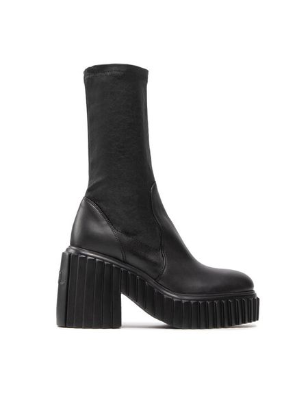 AGL Kozaki Tiggy Stretch 12038/22 Czarny. Czarne kozaki damskie AGL, ze skóry, bez obcasa, na słupku. Za 2,969.00 zł.