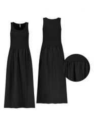 Sublevel Sukienka w kolorze czarnym rozmiar: XL. Czarne sukienki damskie Sublevel, xl, bez wzorów, z bawełny, bez kołnierzyka, bez ramiączek, midi. Za 113.99 zł.