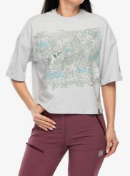 Koszulka z nadrukiem damska Turbat Steppe Flowers T-Shirt. Szare topy sportowe damskie TURBAT, m, bez wzorów, z bawełny, bez ramiączek. Za 124.99 zł.