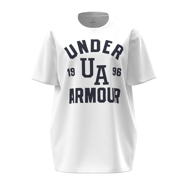 Damska koszulka z nadrukiem Under Armour Heavyweight. Białe t-shirty damskie Under Armour, xs, bez wzorów, z bawełny, bez kołnierzyka. Za 191.40 zł.