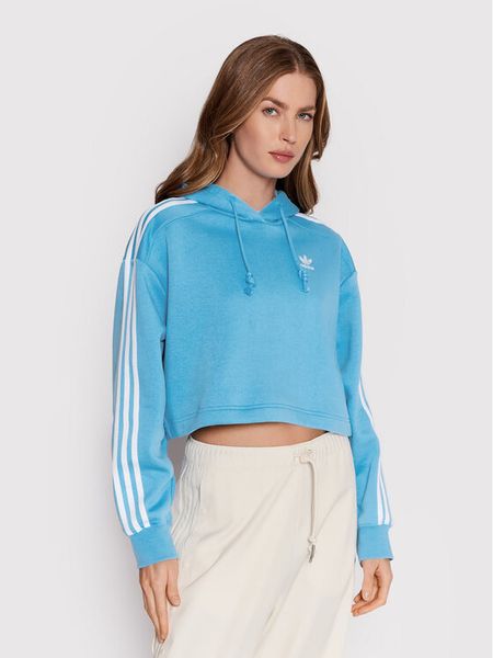 Adidas Bluza adicolor Classics HC2014 Niebieski Relaxed Fit. Niebieskie bluzy bez kaptura damskie Adidas, z bawełny. Za 169.99 zł.