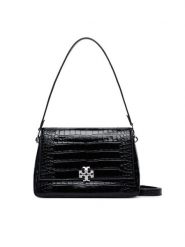 Tory Burch Torebka Charlie Embossed Croc Shoulder Bag 183354 Czarny. Czarne torebki klasyczne damskie Tory Burch, bez wzorów, ze skóry, bez dodatków. Za 3,064.00 zł.