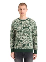 Scotch & Soda Wełniany sweter w kolorze ciemnozielono-białym rozmiar: M. Zielone swetry męskie Scotch & Soda, m, bez wzorów, z wełny, bez kołnierzyka. Za 250.35 zł.