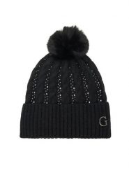 Guess Czapka AW5385 POL01 Czarny. Czarne czapki zimowe damskie Guess, z materiału. Za 159.99 zł.
