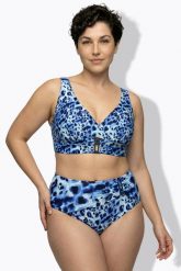 Damskie Bikini zwierzęcy wzór miękkie miseczki regulowane ramiączka. Niebieskie bikini damskie Ulla Popken, bez wzorów, plus size. Za 191.99 zł.