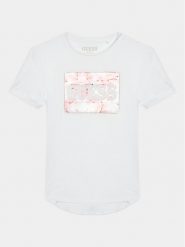 Guess T-Shirt J4RI32 KAPO0 Biały Regular Fit. Białe koszulki dziewczęce Guess, z aplikacjami, z wiskozy, bez ramiączek. Za 69.99 zł.