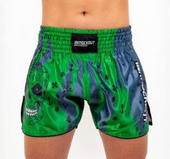 Szorty czaszki Knockout KickBox. Zielone szorty męskie KNOCKOUT, z materiału, bez kołnierzyka. Za 151.79 zł.