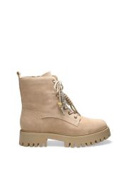Guess Kozaki 184503 Beżowy. Brązowe kozaki damskie Guess, bez obcasa, na słupku. Za 674.99 zł.