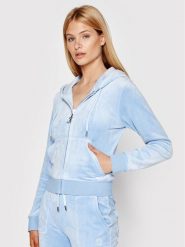 Juicy Couture Bluza Robertson JCAP176 Niebieski Slim Fit. Niebieskie bluzy bez kaptura damskie Juicy Couture, xs, z syntetyku. Za 549.99 zł.