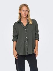ONLY Bluzka w kolorze khaki rozmiar: M. Brązowe bluzki damskie Only, m, bez wzorów, bez kołnierzyka, bez ramiączek. Za 114.17 zł.