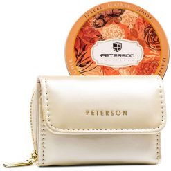 Portfel damski Peterson PTN 011-WEI-PUS beżowy. Brązowe portfele damskie Peterson, bez wzorów, ze skóry ekologicznej. Za 74.00 zł.