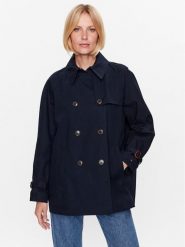 Tommy Hilfiger Płaszcz przejściowy WW0WW38943 Granatowy Regular Fit. Niebieskie płaszcze damskie Tommy Hilfiger, bez wzorów, z bawełny. Za 1,439.00 zł.