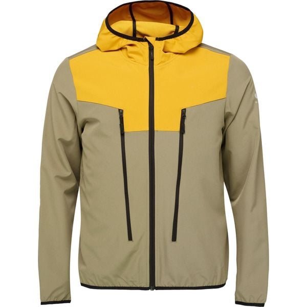 Kurtka softshell męska LOAP Urland - beż/fluo żółty L. Brązowe kurtki męskie ZONE PERFECT, na wiosnę, l, bez wzorów, z softshellu. Za 307.99 zł.