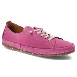 Różowe Półbuty Venezia Wygodne Buty Skórzane. Czerwone półbuty damskie Venezia, bez wzorów, ze skóry, biznesowe, bez obcasa. Za 269.00 zł.