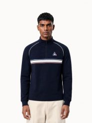 Bluza z zamkiem 1/2 Le Coq Sportif Tri. Niebieskie bluzy bez kaptura męskie Le Coq Sportif, l, z materiału. Za 472.00 zł.