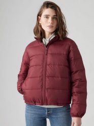 Levi's Kurtka pikowana "Piper Poly" w kolorze ciemnoczerwonym rozmiar: M. Czerwone kurtki damskie Levi's, m, bez wzorów, bez kaptura. Za 165.31 zł.