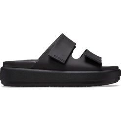 Klapki damskie sportowe na platformie CROCS BROOKLYN. Czarne klapki damskie Crocs, bez wzorów, bez obcasa, na platformie. Za 239.00 zł.