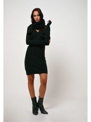 AUTHENTIC CASHMERE Kaszmirowa sukienka "Capelet" w kolorze ciemnozielonym rozmiar: S. Zielone sukienki damskie AUTHENTIC CASHMERE, s, bez wzorów, z kaszmiru, bez kołnierzyka, bez ramiączek, mini. Za 365.48 zł.