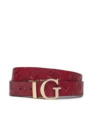 Guess Pasek Damski BW7861 P3430 Bordowy. Czerwone paski damskie Guess, z aplikacjami, ze skóry. Za 199.99 zł.