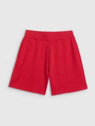 4F Spodenki dresowe damskie - czerwone S. Czerwone szorty damskie 4f, bez wzorów, z dresówki. Za 129.99 zł.