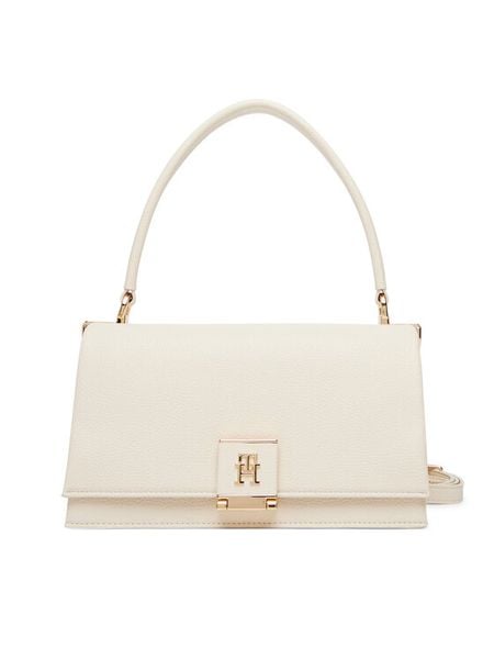 Tommy Hilfiger Torebka Th Monogram Pebble Grain Crossbody Bag AW0AW17216 Écru. Białe torebki klasyczne damskie Tommy Hilfiger, bez wzorów, ze skóry, bez dodatków. Za 456.99 zł.