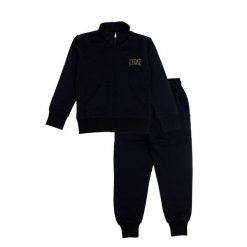 Bluza z pełny zamek błyskawiczny na co dzień. Czarne spodnie dresowe damskie LEONE 1947 APPAREL, bez wzorów, z bawełny. W wyprzedaży za 134.57 zł.