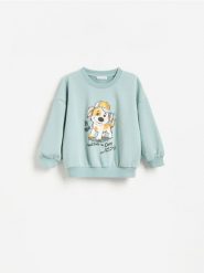 Bluza z bawełną - jasnozielony. Zielone bluzy i bluzki niemowlęce Reserved, bez wzorów, z bawełny, bez ramiączek, bez kaptura. Za 59.99 zł.