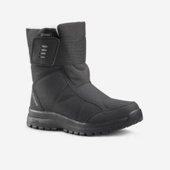 Buty turystyczne damskie śniegowce Quechua SH100 Warm wodoodporne. Czarne obuwie trekkingowe damskie QUECHUA, na zimę. Za 149.99 zł.