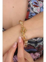 Pierres delicates Pozłacana bransoletka z cytrynami rozmiar: onesize. Żółte bransoletki damskie Pierres delicates, pozłacane. Za 39.99 zł.