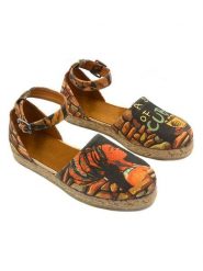 Calceo Espadryle w kolorze czarno-pomarańczowym ze wzorem rozmiar: 38. Brązowe espadryle damskie Calceo, bez wzorów, bez obcasa. Za 197.63 zł.