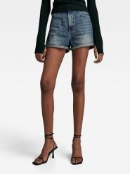 G-Star Szorty dżinsowe w kolorze niebieskim rozmiar: W29. Niebieskie szorty damskie G-Star, z aplikacjami, retro. Za 136.13 zł.