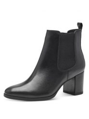 Tamaris Skórzane botki w kolorze czarnym rozmiar: 37. Czarne botki damskie Tamaris, eleganckie, bez obcasa, bez zapięcia. Za 179.80 zł.