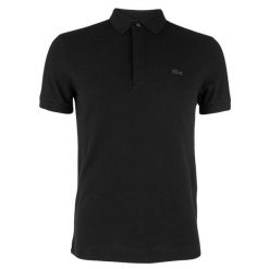 Męska koszulka polo Lacoste. Czarne koszulki polo męskie Lacoste, m, bez wzorów, z bawełny, bez ramiączek. Za 705.99 zł.