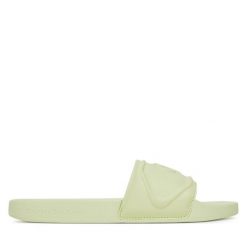 Klapki Calvin Klein Jeans. Zielone klapki damskie Calvin Klein Jeans, bez wzorów, z jeansu, bez obcasa. Za 199.99 zł.