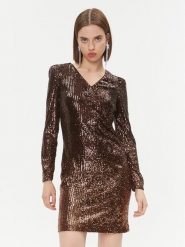 DKNY Sukienka codzienna DD3HZ942 Brązowy Regular Fit. Brązowe sukienki damskie DKNY, na co dzień, bez wzorów, z syntetyku, bez kołnierzyka, bez ramiączek, proste. Za 799.99 zł.