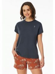 Schiesser Koszulka w kolorze antracytowym rozmiar: 44. Czarne t-shirty damskie Schiesser, bez wzorów, bez kołnierzyka. Za 96.60 zł.