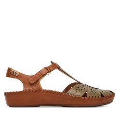 Sandały Pikolinos. Zielone sandały damskie Pikolinos, bez wzorów, bez obcasa, na płaskiej podeszwie. Za 559.99 zł.