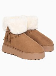 Blackfield Botki zimowe "Clary" w kolorze jasnobrązowym rozmiar: 37. Brązowe botki damskie Blackfield, na zimę, bez obcasa, na platformie, bez zapięcia. Za 143.56 zł.