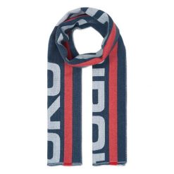 Zimowy szalik retro Siroko Bandai Blue. Niebieskie szaliki i kominy damskie SIROKO, na zimę, bez wzorów, z tkaniny. Za 63.00 zł.