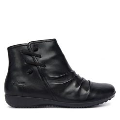 Botki Josef Seibel. Czarne botki damskie Josef Seibel, bez obcasa, na płaskiej podeszwie, bez zapięcia. Za 379.99 zł.