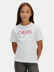 Calvin Klein Jeans T-Shirt IG0IG03060 Biały Regular Fit. Białe koszulki dziewczęce Calvin Klein Jeans, bez wzorów, z bawełny, bez ramiączek. Za 149.99 zł.