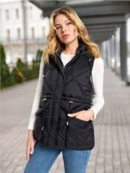 Kamizelka - czarny. Czarne kamizelki damskie Sinsay, l. W wyprzedaży za 33.99 zł.